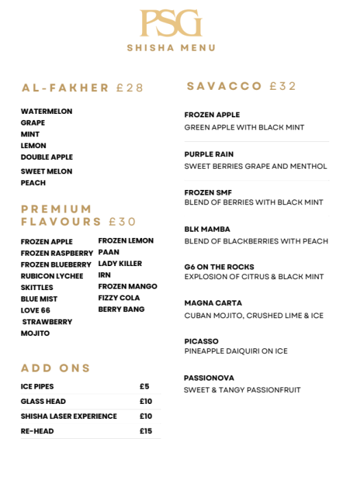 shisha menu 1
